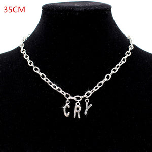 2020 Women Streetwear CRY BABY Necklace two layers Gothic Letter Name Necklace Collar Gato Collier Femme Babygirl Necklace Gifts