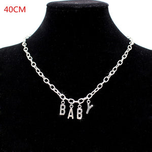 2020 Women Streetwear CRY BABY Necklace two layers Gothic Letter Name Necklace Collar Gato Collier Femme Babygirl Necklace Gifts