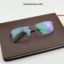 Load image into Gallery viewer, 2023 Brand  rimless glasses frame men titanium eye glasses frames for women Square Business spectacles nerd