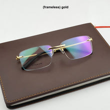 Load image into Gallery viewer, 2023 Brand  rimless glasses frame men titanium eye glasses frames for women Square Business spectacles nerd
