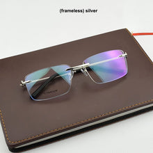 Load image into Gallery viewer, 2023 Brand  rimless glasses frame men titanium eye glasses frames for women Square Business spectacles nerd