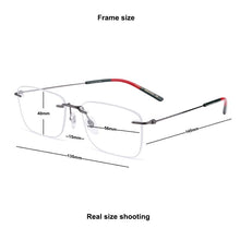 Load image into Gallery viewer, 2023 Brand Rimless optical glasses frame Women eyeglasses Square myopia computer eye glasses frames for men spectacle frames