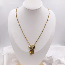 Load image into Gallery viewer, 2020 new Women Fashion Cute Long Ear Bunny Pendant Necklaces Charm Playboy Necklace Party Jewelry Collier Femme