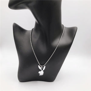 2020 new Women Fashion Cute Long Ear Bunny Pendant Necklaces Charm Playboy Necklace Party Jewelry Collier Femme