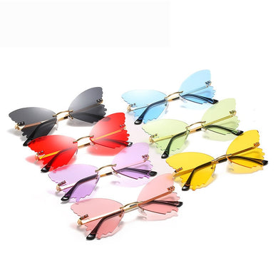 2023 frameless butterfly rhinestone sunglasses ladies steampunk designer sunglasses retro glasses