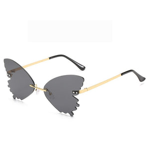 2023 frameless butterfly rhinestone sunglasses ladies steampunk designer sunglasses retro glasses