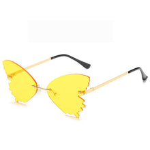 Load image into Gallery viewer, 2023 frameless butterfly rhinestone sunglasses ladies steampunk designer sunglasses retro glasses