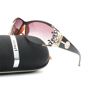 2023 polarized Sunglasses Women  Brand Sexy Crystal Trendy Ladies Retro Goggle Polarized Driving Shades With box NX