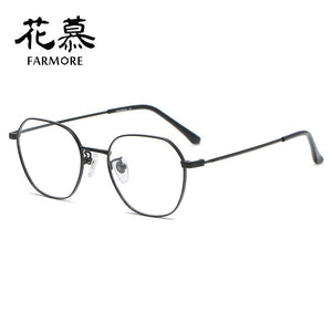 2023 round face retro square frame round metal full frame wide leg individual flat mirror