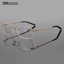 Load image into Gallery viewer, 2023 titanium glasses frame men Rimless frame glasses eye glasses frames for men spectacle frames men computer myopia eyeglasses