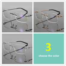 Load image into Gallery viewer, 2023 titanium glasses frame men Rimless frame glasses eye glasses frames for men spectacle frames men computer myopia eyeglasses