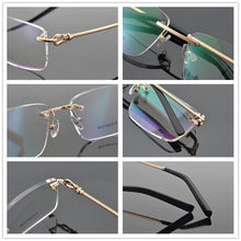 Load image into Gallery viewer, 2023 titanium glasses frame men Rimless frame glasses eye glasses frames for men spectacle frames men computer myopia eyeglasses