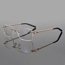 Load image into Gallery viewer, 2023 titanium glasses frame men Rimless frame glasses eye glasses frames for men spectacle frames men computer myopia eyeglasses