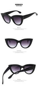 2023Cat Eye Sunglasses For Women Pink Mirror Retro Brand Designer Shades Female Sun Glasses Black pink Coating