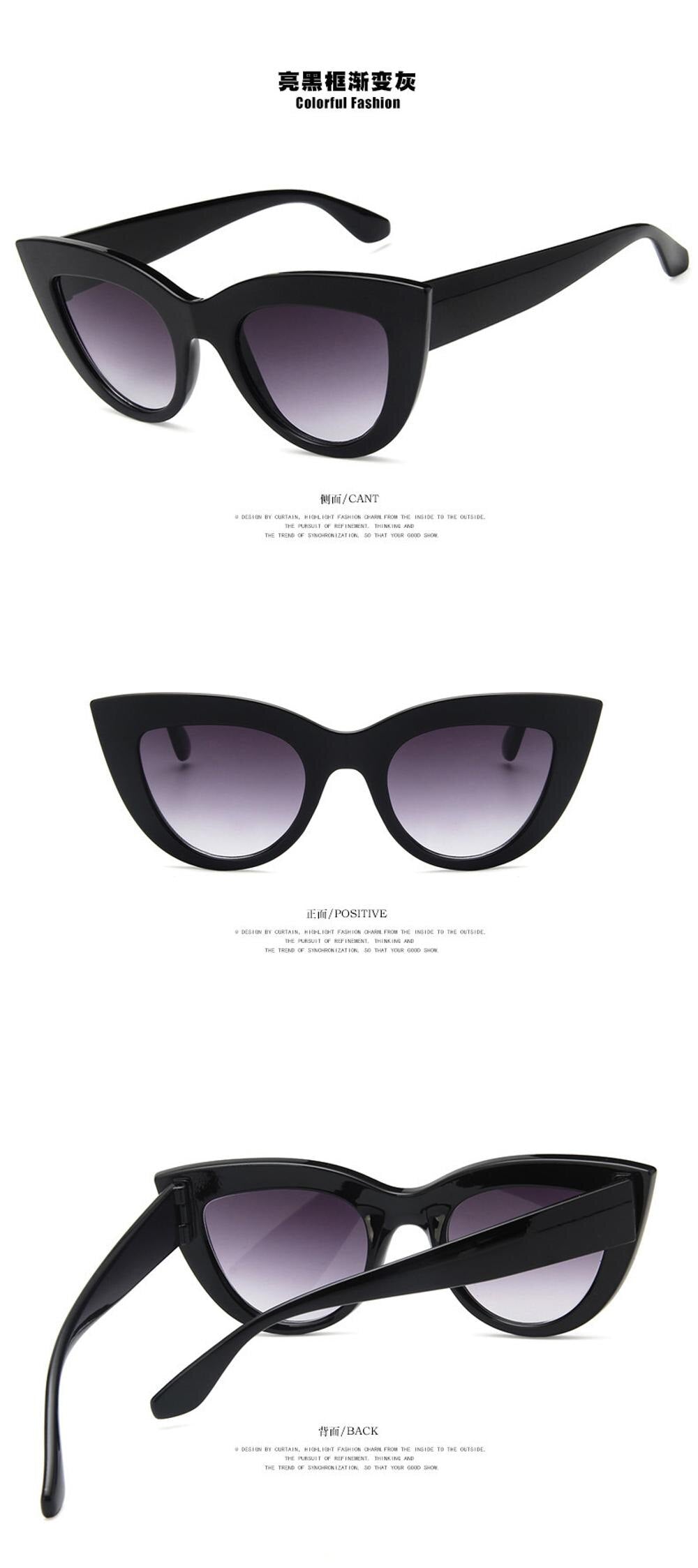 2023Cat Eye Sunglasses For Women Pink Mirror Retro Brand Designer Shades Female Sun Glasses Black pink Coating