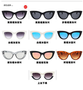 2023Cat Eye Sunglasses For Women Pink Mirror Retro Brand Designer Shades Female Sun Glasses Black pink Coating
