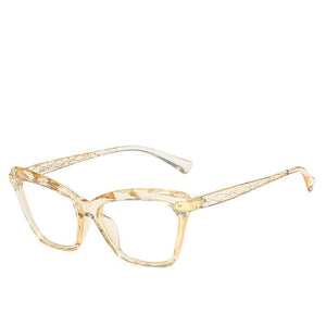 Square Women reading Glasses Frame Crystal Multi-section Brand Design Optical Computer oculos Glasses gafas de lectura mujer