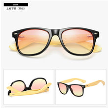 Load image into Gallery viewer, 2023 Gradient sunglasses classics unusual wood bamboo Square candy  brand designer men rays women sun glasses