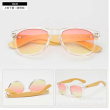 Load image into Gallery viewer, 2023 Gradient sunglasses classics unusual wood bamboo Square candy  brand designer men rays women sun glasses