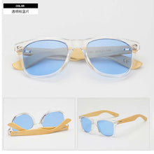 Load image into Gallery viewer, 2023 Gradient sunglasses classics unusual wood bamboo Square candy  brand designer men rays women sun glasses