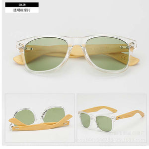 2023 Gradient sunglasses classics unusual wood bamboo Square candy  brand designer men rays women sun glasses