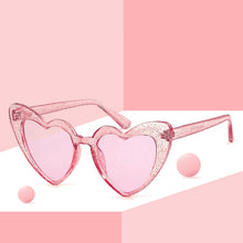 Load image into Gallery viewer, Trending Cat Eye Sunglasses Big Heart Popular Heart Sharp flash of light Glitter Pink Glasses High Quality Shades for Female