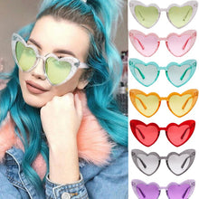 Load image into Gallery viewer, Trending Cat Eye Sunglasses Big Heart Popular Heart Sharp flash of light Glitter Pink Glasses High Quality Shades for Female