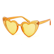 Load image into Gallery viewer, Trending Cat Eye Sunglasses Big Heart Popular Heart Sharp flash of light Glitter Pink Glasses High Quality Shades for Female