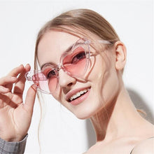 Load image into Gallery viewer, Trending Cat Eye Sunglasses Big Heart Popular Heart Sharp flash of light Glitter Pink Glasses High Quality Shades for Female