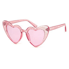 Load image into Gallery viewer, Trending Cat Eye Sunglasses Big Heart Popular Heart Sharp flash of light Glitter Pink Glasses High Quality Shades for Female