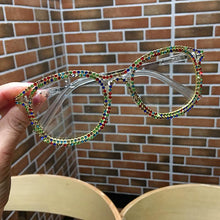 Load image into Gallery viewer, 2023 100% Rhinestone cat&#39;s Eye Sunglasses retro metal transparent UV400 Sunglasses