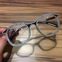 Load image into Gallery viewer, 2023 100% Rhinestone cat&#39;s Eye Sunglasses retro metal transparent UV400 Sunglasses