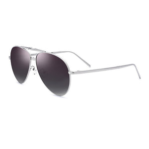 2023 Aluminium Alloy Silver Frame Men Sunglasses Folding Polarized Driving Glasses