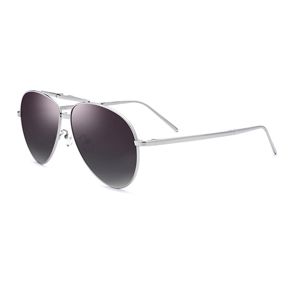 2023 Aluminium Alloy Silver Frame Men Sunglasses Folding Polarized Driving Glasses
