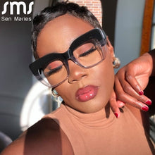 Carica l&#39;immagine nel visualizzatore di Gallery, 2023 Anti-blu Grandi Montature per occhiali Ottica Occhiali da sole da donna Occhiali da vista retrò oversize Quadrati Montature per occhiali per computer
