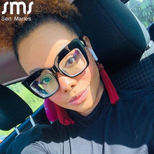 Carica l&#39;immagine nel visualizzatore di Gallery, 2023 Anti-blu Grandi Montature per occhiali Ottica Occhiali da sole da donna Occhiali da vista retrò oversize Quadrati Montature per occhiali per computer
