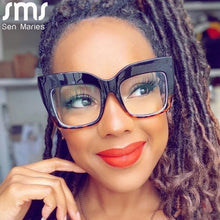 Carica l&#39;immagine nel visualizzatore di Gallery, 2023 Anti-blu Grandi Montature per occhiali Ottica Occhiali da sole da donna Occhiali da vista retrò oversize Quadrati Montature per occhiali per computer