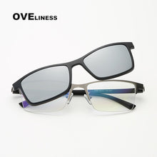 Load image into Gallery viewer, 2023 Brand DESIGN 2 In 1 Magnet Polarized Clip Glasses Frame Men Optical Myopia Clip Glasses For Men Eyeglasses Frame eyewear