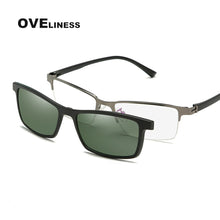 Load image into Gallery viewer, 2023 Brand DESIGN 2 In 1 Magnet Polarized Clip Glasses Frame Men Optical Myopia Clip Glasses For Men Eyeglasses Frame eyewear