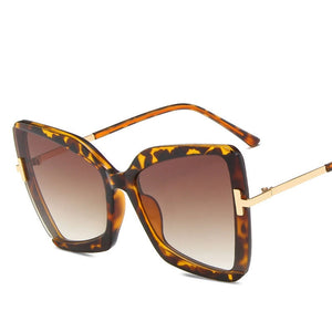 2023 Brand Designer T Sunglasses Women Oversized Square Metal Frame Sun glasses Female Big Shades Retro Glasses Oculos  UV400