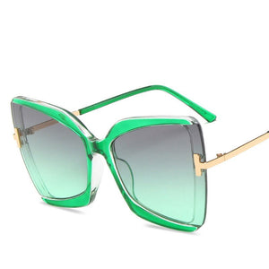 2023 Brand Designer T Sunglasses Women Oversized Square Metal Frame Sun glasses Female Big Shades Retro Glasses Oculos  UV400