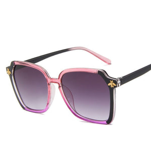 2023 Brand Oversized trend sunglasses retro wild little bee sunglasses simple  Gradient uv400
