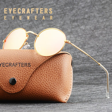 2023 Brand Polarized Women Driving Metal Eyewear Mens Oval Vintage Retro Glasses Small Designer Classic Round Sunglasses  Pink