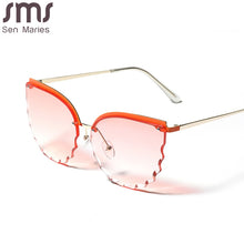 Carica l&#39;immagine nel visualizzatore di Gallery, 2023 Cat Eye Sunglasses Women Men Rimless  Brand Designer Sun Glasses Lady Oversized Eyeglasses Oculos De Sol UV400
