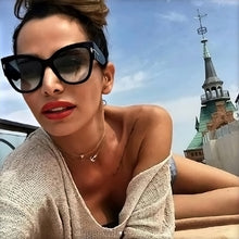 Load image into Gallery viewer, 2023 Cat Eye Sunglasses Women Brand Designer Sunglasses Women Big Black oversized Sun Glasses Lunette De Soleil Femm