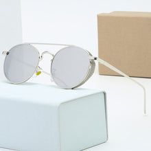 Carica l'immagine nel visualizzatore di Gallery, 2023 Classic Punk Style Female Sunglasses Classic Style Neutral Sunglasses Round Metal Mirror Retro Style With Original Box