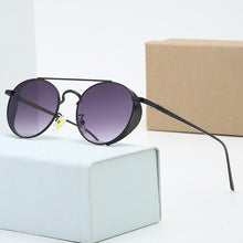 Carica l'immagine nel visualizzatore di Gallery, 2023 Classic Punk Style Female Sunglasses Classic Style Neutral Sunglasses Round Metal Mirror Retro Style With Original Box