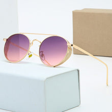Carica l'immagine nel visualizzatore di Gallery, 2023 Classic Punk Style Female Sunglasses Classic Style Neutral Sunglasses Round Metal Mirror Retro Style With Original Box