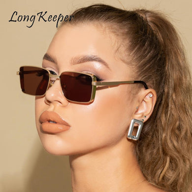 2023 Classic Rectangle Sunglasses Women Men Retro Vintage Metal Frame Glasses Female Punk Sun Glasses Oculos De Sol Feminino