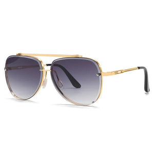 2023 Classic Retro Punk Metal Pilot Sunglasses Men Women Trendy Large Frame Brand Design Sun Glasses Female Driving Eyewears UV